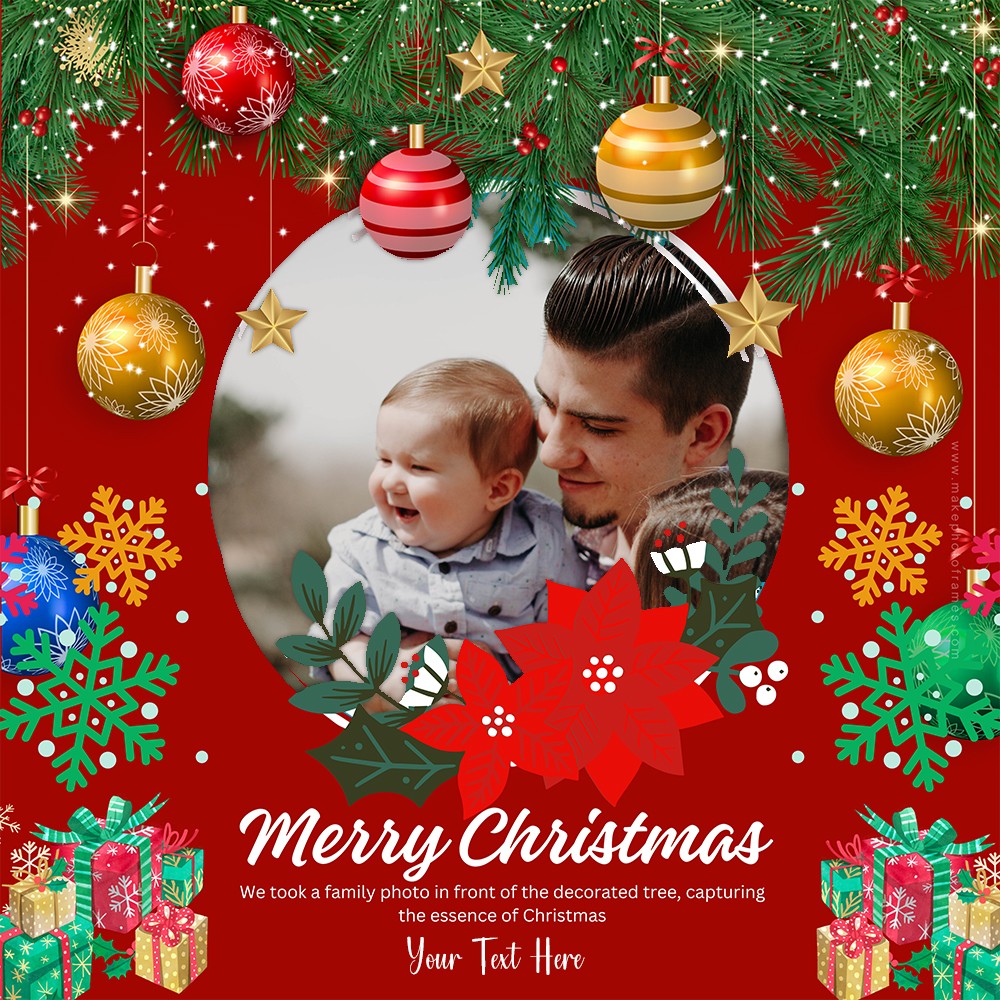 Free Add Merry Christmas 2025 To Photo Card With Name