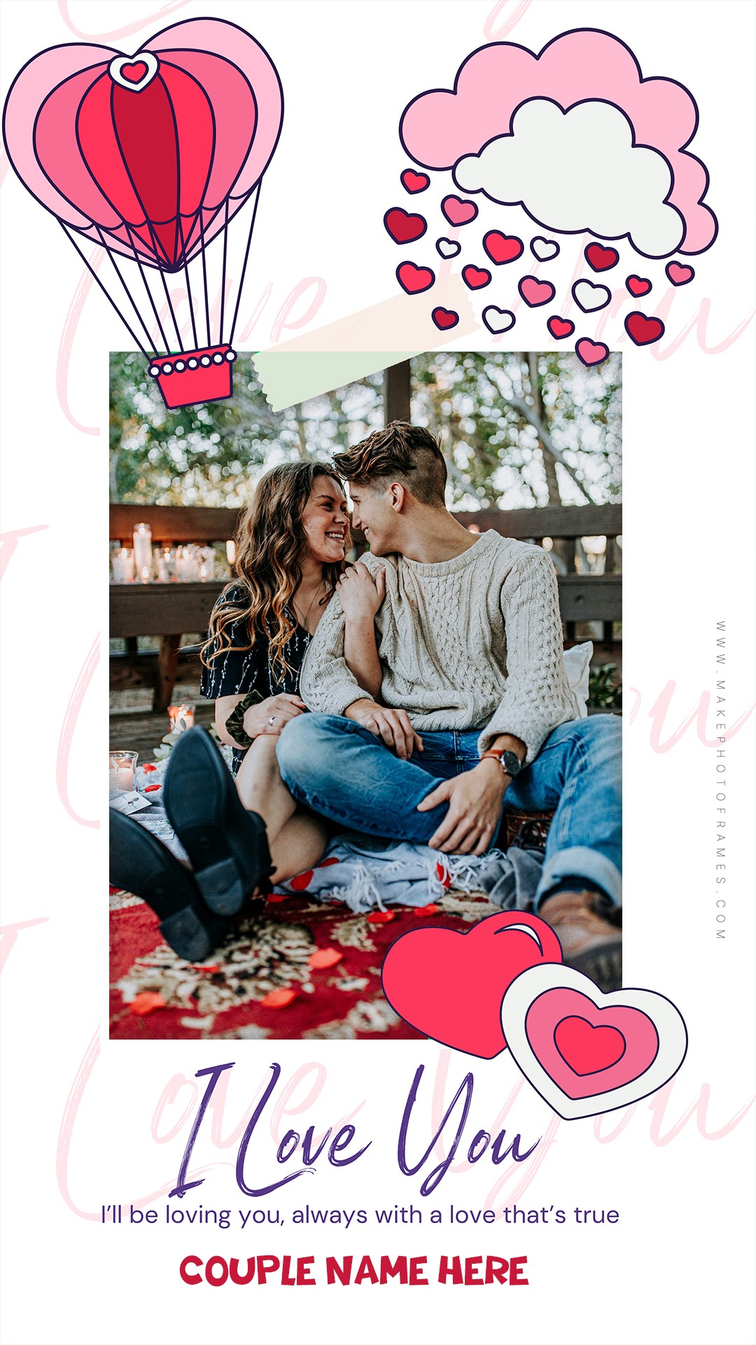 Happy I Love You Card Latest Photo Frame With Name