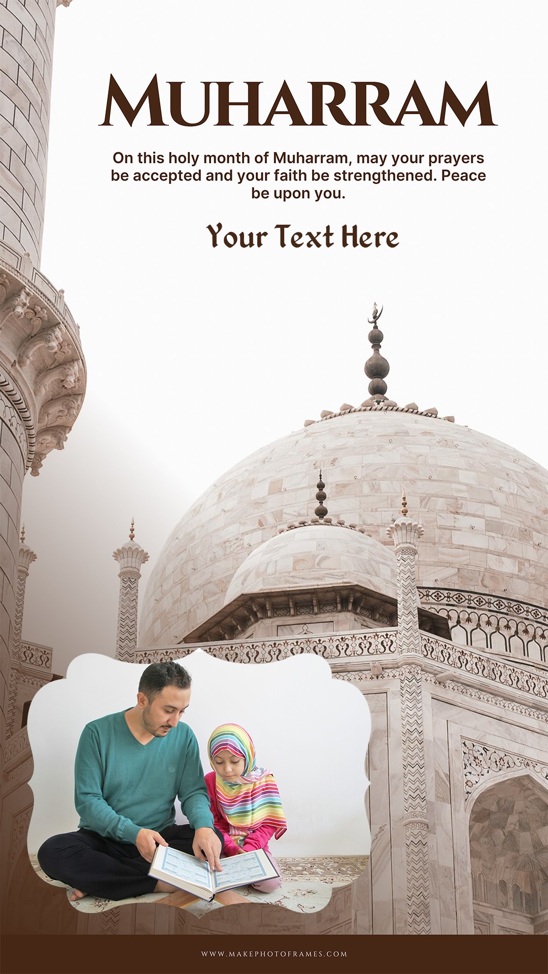 Create Custom Muharram Islamic New Year 2025 WhatsApp Status Photo Frame With Name