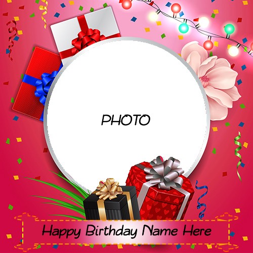 Happy Birthday Gift Card Photo Frame With Name