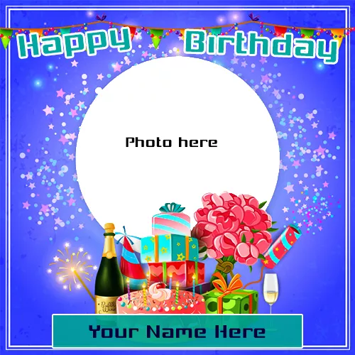 Birthday Party Photo Frame With Name