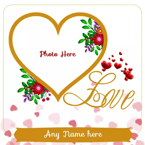 write name on love heart photo