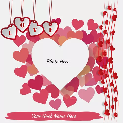 Love Heart Photo Frame With Name