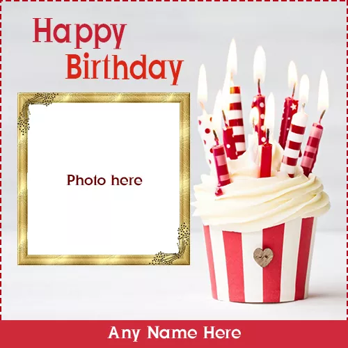 Birthday Cake Candles Images And Photos Frame With Name