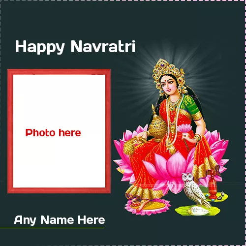 2023 Happy Navratri Photo Frame With Name