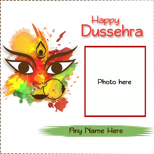 Dussehra 2024 Wishes Photo Frame With Name