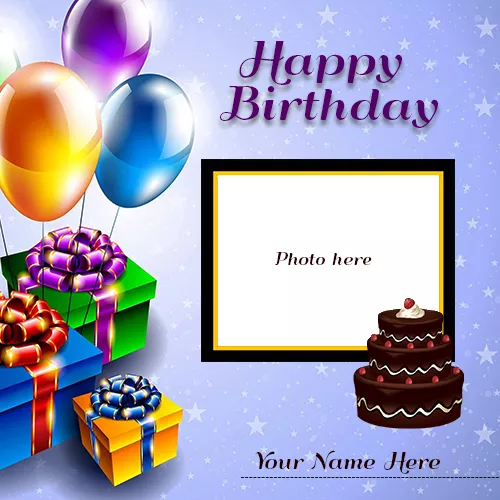 Birthday Three Layer Cake Image With Name And Photo