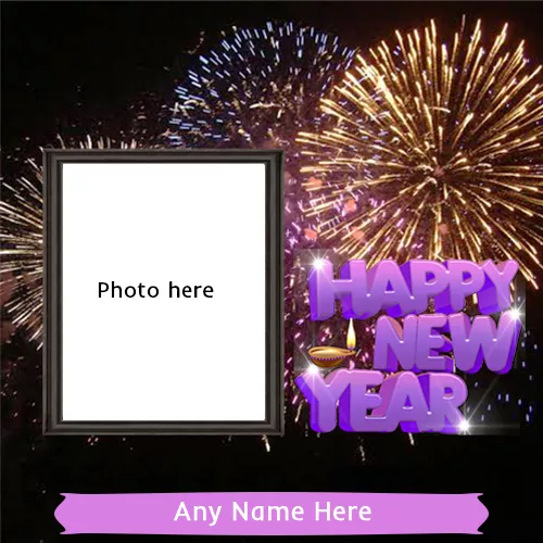Happy New Year Photo Frame 2021 With Own Name