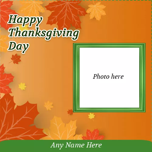 Thanksgiving day photo frame with name