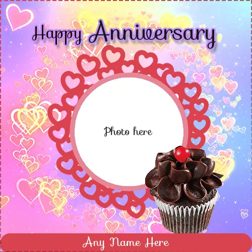 Anniversary Cupcake Photos With Name Edit