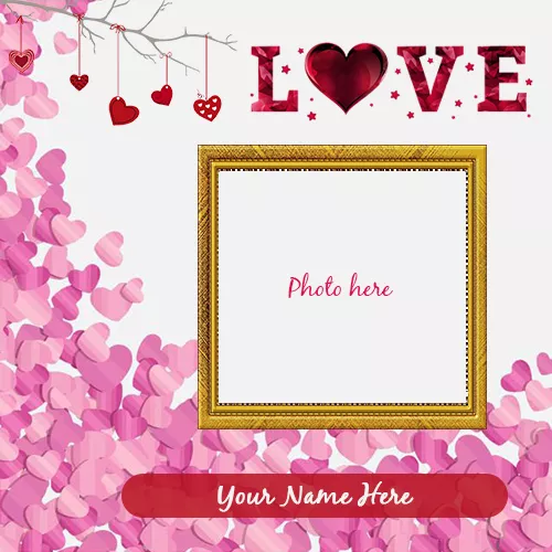 Love Photo Frame With Your Name Edit