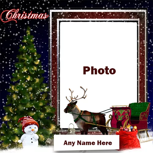 Merry Christmas 2023 Tree Card With Photo And Name