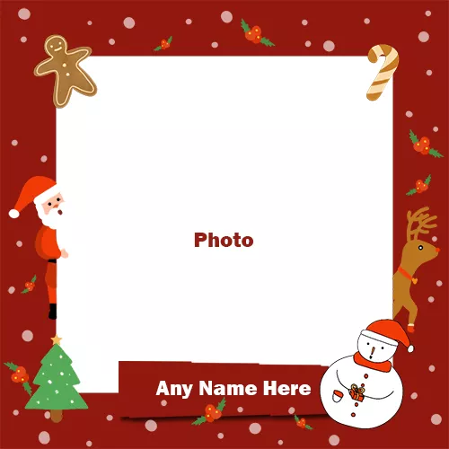 25 December 2023 Merry Christmas Photo Frame With Name