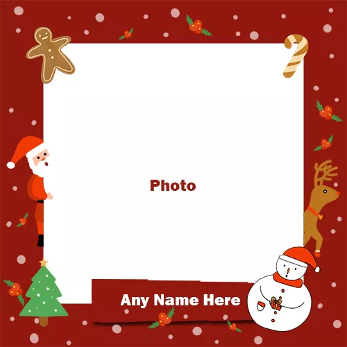 25 December 2024 Merry Christmas Photo Frame With Name