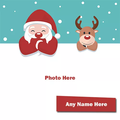 Christmas Santa Claus Cartoon Pictures Frame With Name