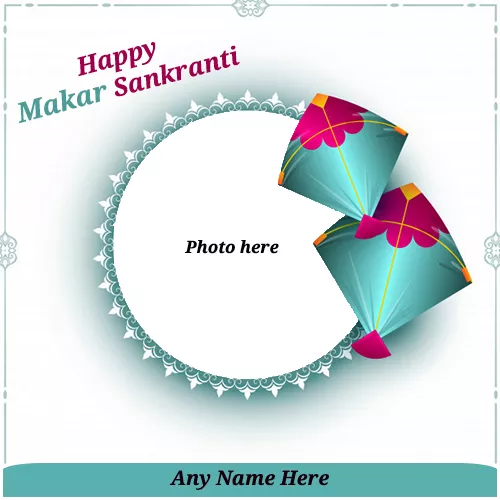 Write Name On Happy Uttarayan 2024 Photo Frame