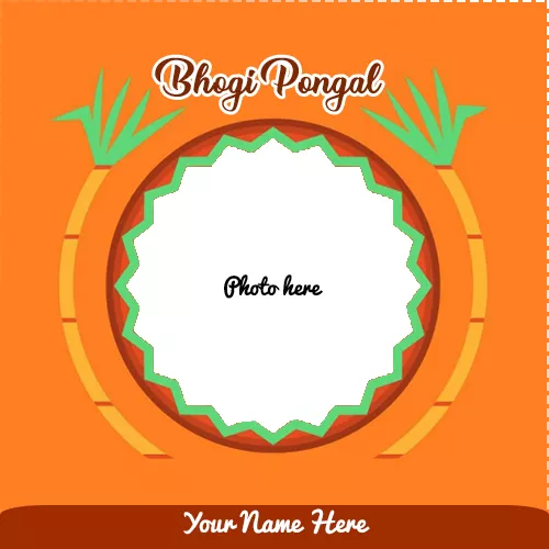 Happy Pongal 2023 Photo Frame With Name