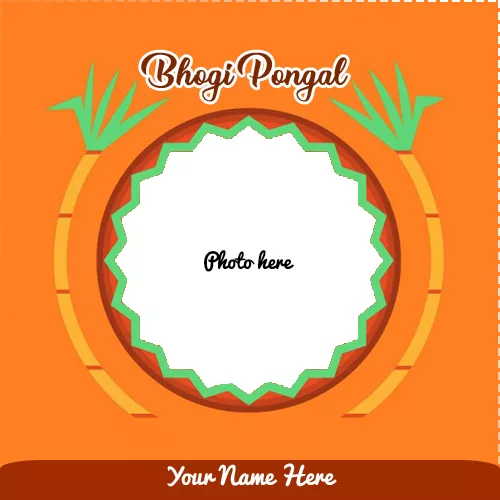 Happy Pongal 2024 Photo Frame With Name