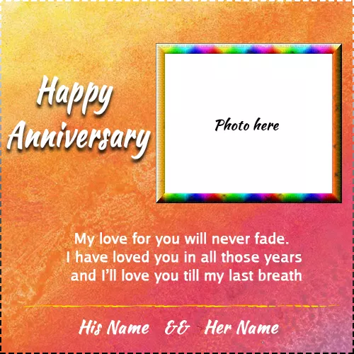Anniversary Card Maker With Photo And Name