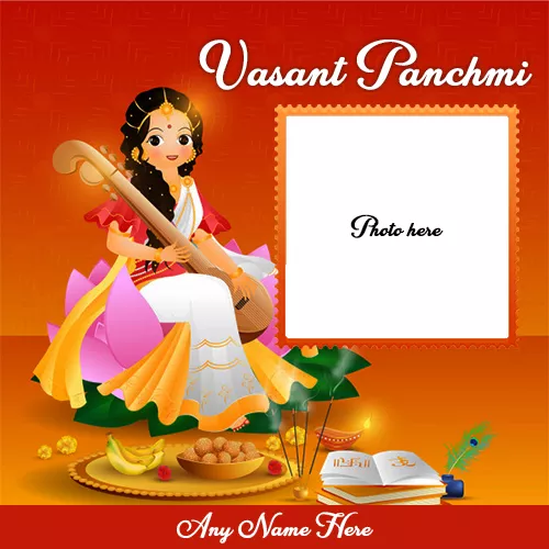 Happy Vasant Panchami 2023 Photo Frame Download With Name