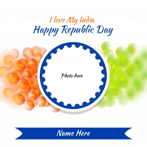 Write Your Name On I Love My India Happy Republic Day Photo