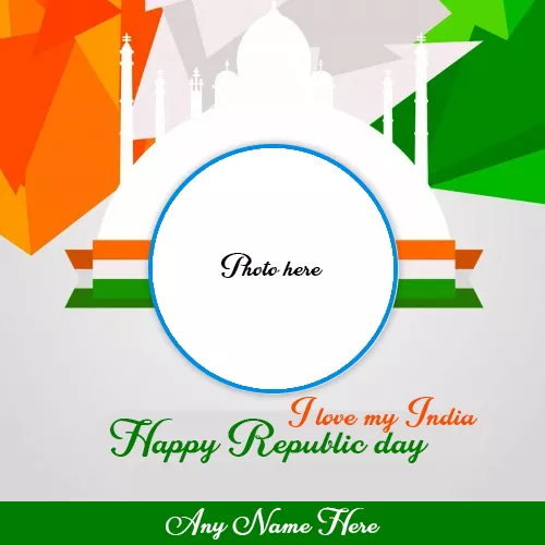 Write Name On I Love My India Republic Day 2024 Photo