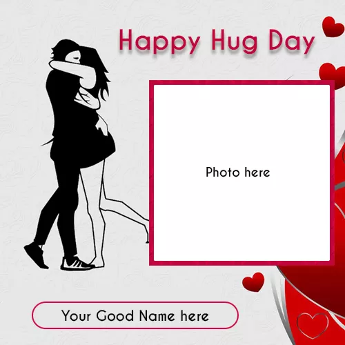 Hug Day 2023 Photo Frame Images With Name