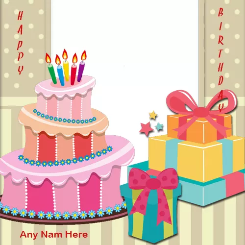 Three Layer Birthday Cake Pictures Frame With Name