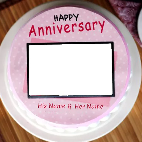 Anniversary Wish Cake With Name And Photo Generator