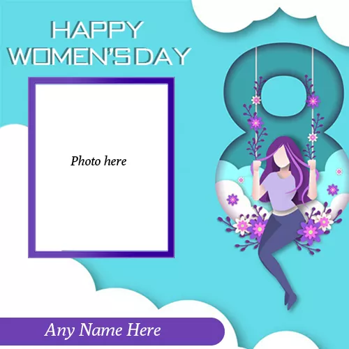 Happy Womens Day 2024 Photo Frame With Name