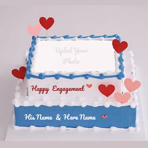 Happy Engagement Day Cake With Name And Photo