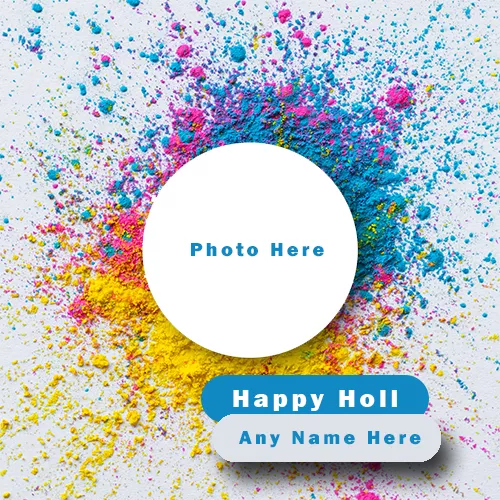 Wish you a Happy Holi Photo Frames with Name Editor