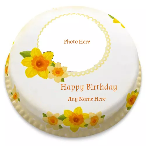 Write Name On Birthday Cake Flower With Photo
