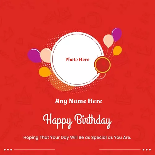 Write Name On Birthday Card With Photo Frame