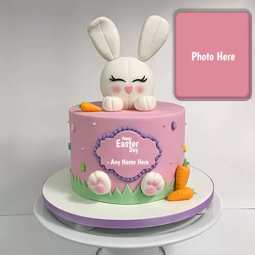 Easter Themed Birthday Cake Photo With Name