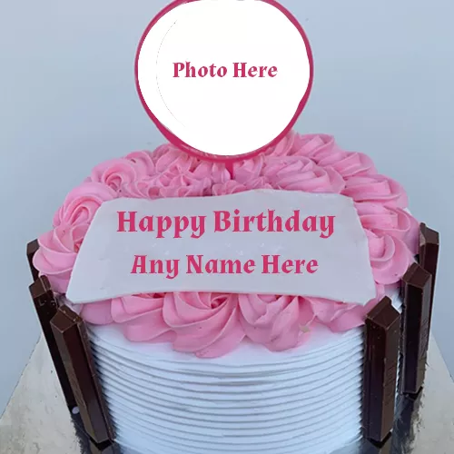 Photo Frame Birthday Cake With Name