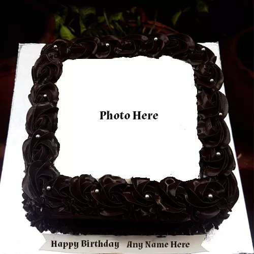 Write Name On Birthday Cake With Photo Frame