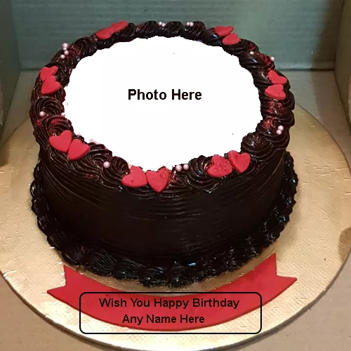 Make Name On Happy Birthday Cake Frame With Photo