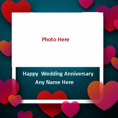 Anniversary Card With Photo And Name Edit