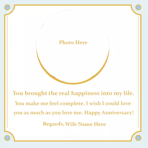 Anniversary Card With Photo And Name Editor Online