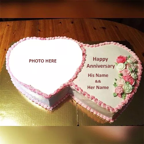 Anniversary Wishes Cake For Couple Photo With Name