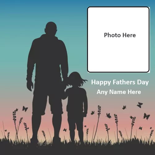 Happy Fathers Day 2023 Photo Frame With Name