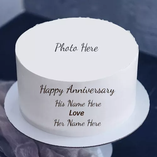 Wedding Anniversary Wishes Cake With Name And Photo