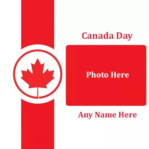 Write Name On Canada Day Picture Frame For Facebook