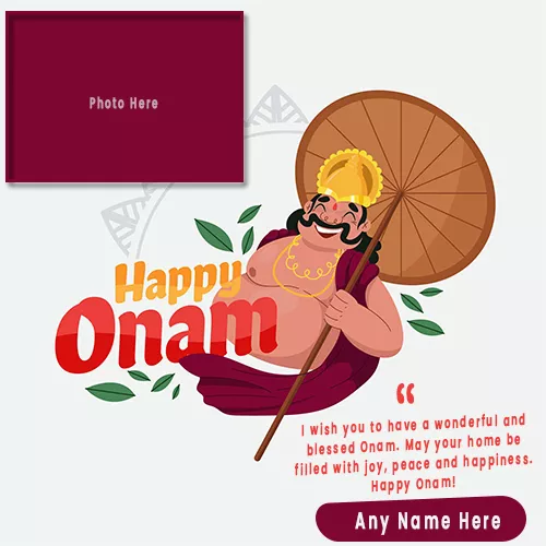 Happy Onam 2023 WIshes Greeting Cards Frames With Name