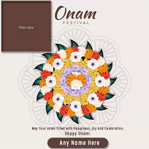 Onam 2023 Festival Wishes Cards Photo Frames with Name