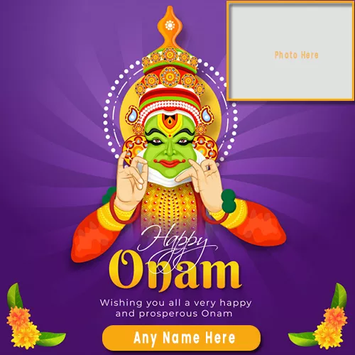 Happy Onam 2023 Festival Wishes quotes Photo Frames with Name
