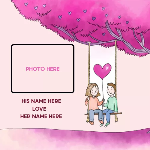 Write Couple Name On Love Photo Frame Editor