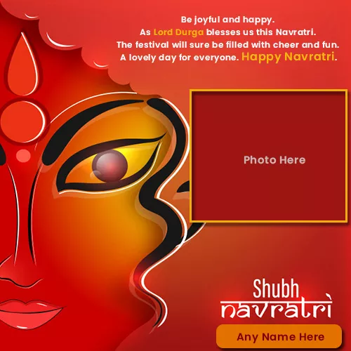 Maa Durga Puja Navratri 2024 Photo Frames With Name Edit