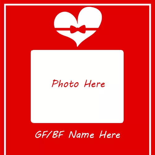 Make Name Romantic Photo Frame Couple With Hearts